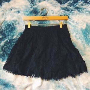 NWT Dark Green Eyelash Lace Skater Skirt - 27